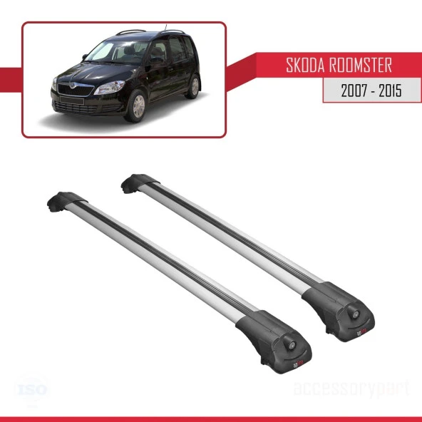 Skoda Roomster 2007-2015 Arası ile uyumlu ACE-1 Ara Atkı Tavan Barı GRİ - Resim 3