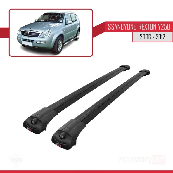 Ssangyong Rexton Y250 2006-2012 Arası ile uyumlu ACE-1 Ara Atkı Tavan Barı SİYAH - Resim 3