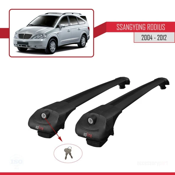 Ssangyong Rodius 2004-2012 Arası ile uyumlu ACE-1 Ara Atkı Tavan Barı SİYAH - Resim 4