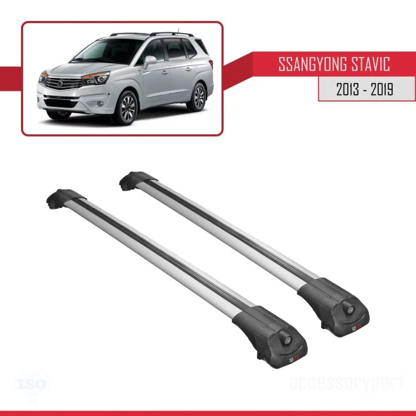 Ssangyong Stavic 2013-2019 Arası ile uyumlu ACE-1 Ara Atkı Tavan Barı GRİ - Resim 3