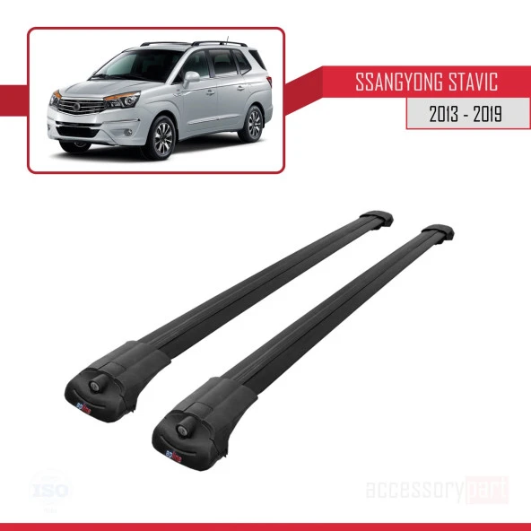Ssangyong Stavic 2013-2019 Arası ile uyumlu ACE-1 Ara Atkı Tavan Barı SİYAH - Resim 3