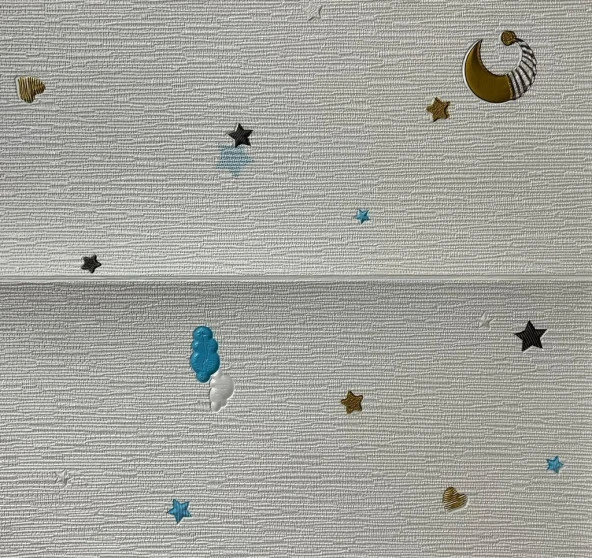 Renkli Duvarlar 70x70cm 1 Adet Yapışkanlı Modern Yıldız Uzay Tema Desen Çoçuk Odası Salon Duvar Kağıdı Paneli NW164