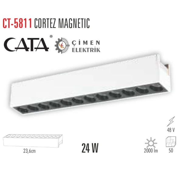 CATA CT 5811 24W Cortez Magnetc Spot 3200K Günışığı