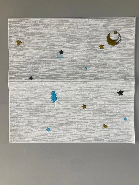 Renkli Duvarlar 70x70cm 1 Adet Yapışkanlı Modern Yıldız Uzay Tema Desen Çoçuk Odası Salon Duvar Kağıdı Paneli NW164 - 2