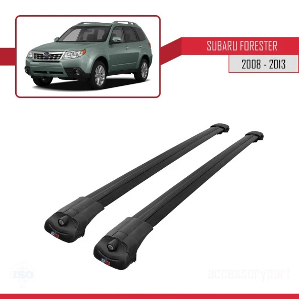 Subaru Forester 2008-2013 Arası ile uyumlu ACE-1 Ara Atkı Tavan Barı SİYAH - Resim 3