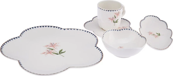 Emsan Lilium Porselen 32 Parça 6 Kişilik Kahvaltı / Servis Takımı - Resim 2