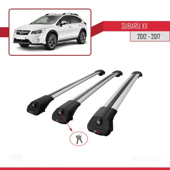 Subaru XV 2012-2017 Arası ile uyumlu ACE-1 Ara Atkı Tavan Barı GRİ 3 ADET BAR - Resim 4