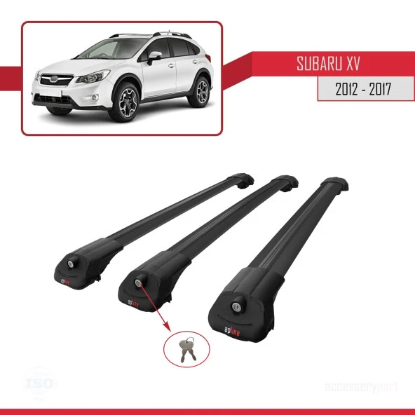 Subaru XV 2012-2017 Arası ile uyumlu ACE-1 Ara Atkı Tavan Barı SİYAH 3 ADET BAR - Resim 4