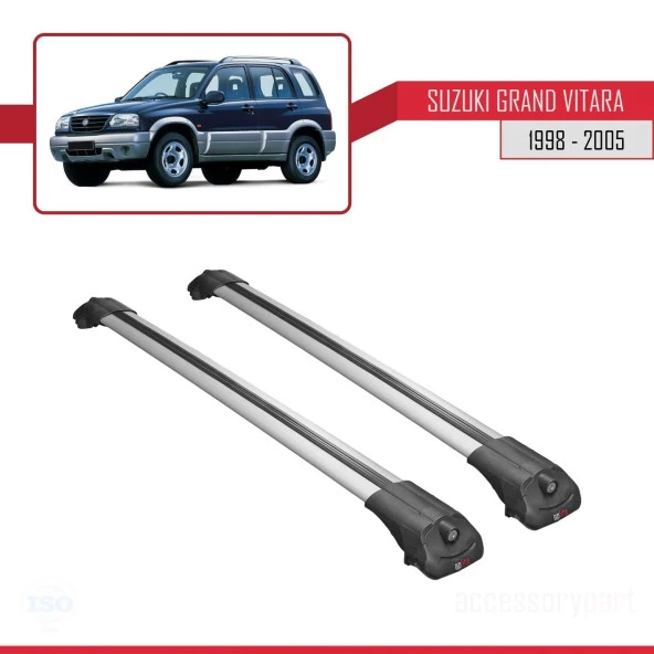 Suzuki Grand Vitara 1998-2005 Arası ile uyumlu ACE-1 Ara Atkı Tavan Barı GRİ - Resim 2