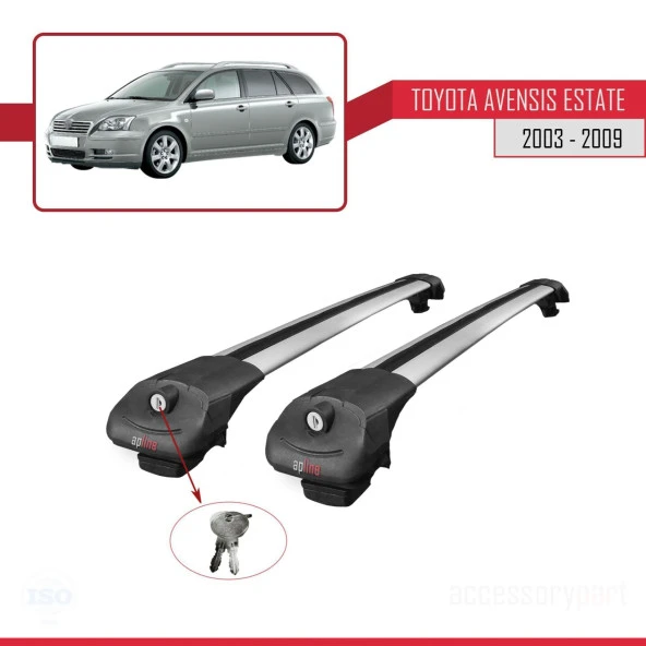 Toyota Avensis SW 2003-2009 Arası ile uyumlu ACE-1 Ara Atkı Tavan Barı GRİ - Resim 4