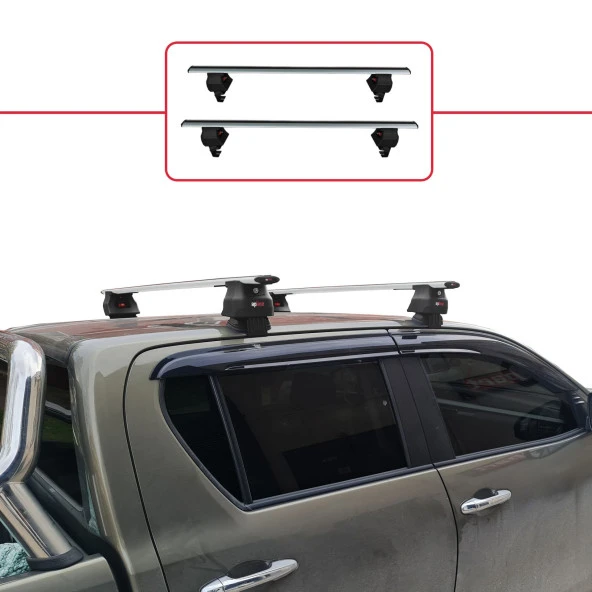 Toyota Hilux (AN130) 2015 ve Sonrası ile uyumlu ACE-4 Ara Atkı Tavan Barı GRİ