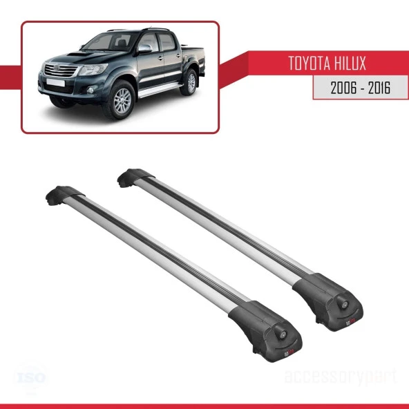 Toyota Hilux 2006-2016 Arası ile uyumlu ACE-1 Ara Atkı Tavan Barı GRİ - Resim 3