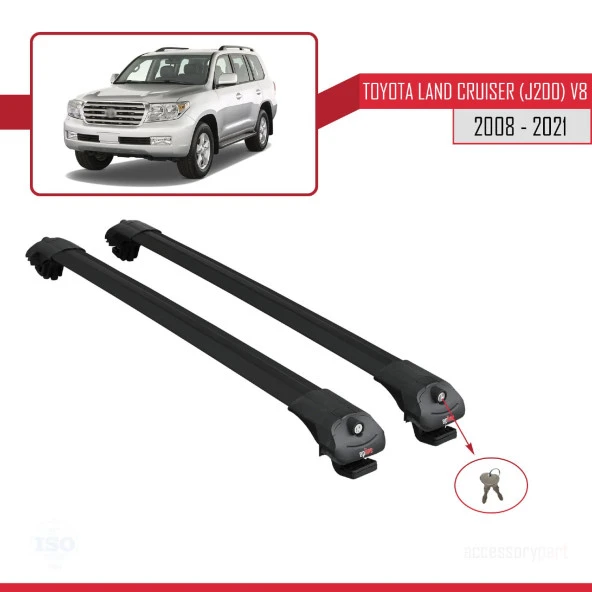 Toyota Land Cruiser (J200) V8 2008-2021 Arası ile uyumlu ACE-1 Ara Atkı Tavan Barı SİYAH - Resim 4