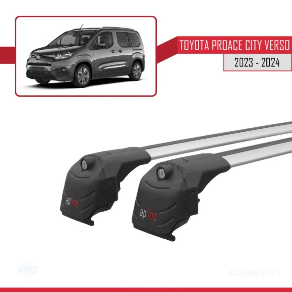 Toyota Proace City Verso 2023 ve Sonrası ile uyumlu ACE-2 Ara Atkı Tavan Barı GRİ - Resim 4