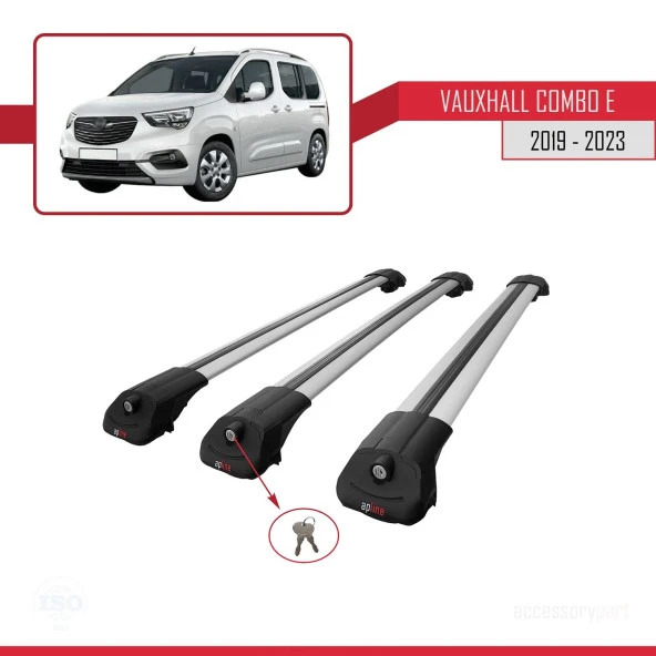 Vauxhall Combo E 2019-2023 Arası ile uyumlu ACE-1 Ara Atkı Tavan Barı GRİ 3 ADET BAR - Resim 3