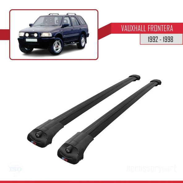 Vauxhall Frontera 1992-1998 Arası ile uyumlu ACE-1 Ara Atkı Tavan Barı SİYAH - Resim 3