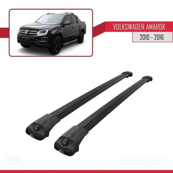 Volkswagen Amarok 2010-2016 Arası ile uyumlu ACE-1 Ara Atkı Tavan Barı SİYAH - Resim 3