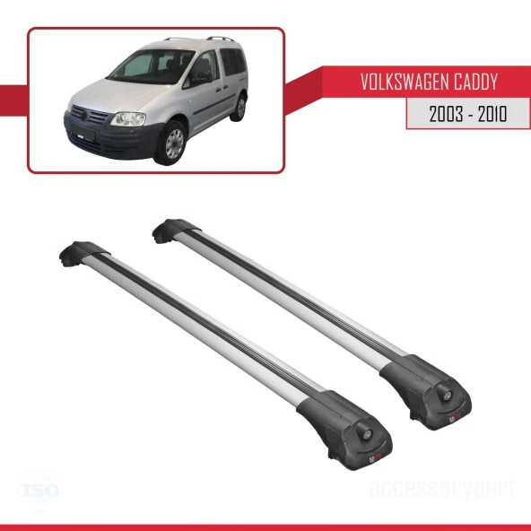 Volkswagen Caddy 2003-2010 Arası ile uyumlu ACE-1 Ara Atkı Tavan Barı GRİ - Resim 3