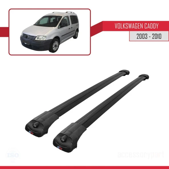 Volkswagen Caddy 2003-2010 Arası ile uyumlu ACE-1 Ara Atkı Tavan Barı SİYAH - Resim 3