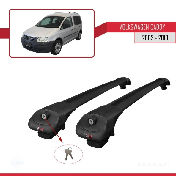 Volkswagen Caddy 2003-2010 Arası ile uyumlu ACE-1 Ara Atkı Tavan Barı SİYAH - Resim 4