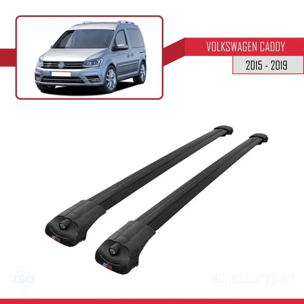 Volkswagen Caddy 2015-2019 Arası ile uyumlu ACE-1 Ara Atkı Tavan Barı SİYAH - Resim 3