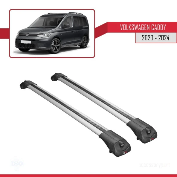 Volkswagen Caddy 2020 ve Sonrası ile uyumlu ACE-1 Ara Atkı Tavan Barı GRİ - Resim 3