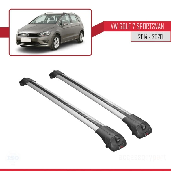 Volkswagen Golf 7 SPORTSVAN 2014-2020 Arası ile uyumlu ACE-1 Ara Atkı Tavan Barı GRİ - Resim 3