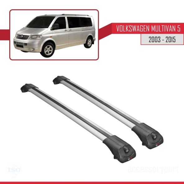 Volkswagen Multivan (T5) 2003-2015 Arası ile uyumlu ACE-1 Ara Atkı Tavan Barı GRİ - Resim 3