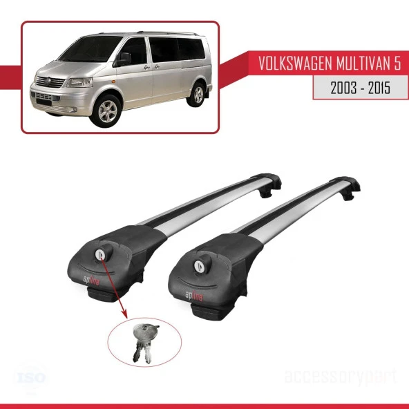 Volkswagen Multivan (T5) 2003-2015 Arası ile uyumlu ACE-1 Ara Atkı Tavan Barı GRİ - Resim 4