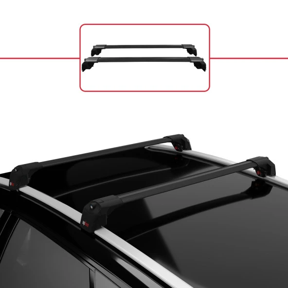 Volkswagen T-CROSS (C11) 2019 ve Sonrası ile uyumlu ACE-2 Ara Atkı Tavan Barı SİYAH