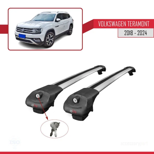 Volkswagen Teramont 2018 ve Sonrası ile uyumlu ACE-1 Ara Atkı Tavan Barı GRİ - Resim 4