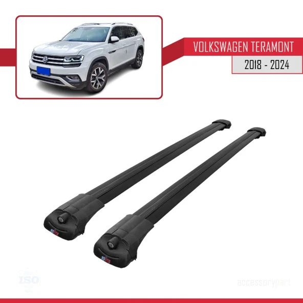 Volkswagen Teramont 2018 ve Sonrası ile uyumlu ACE-1 Ara Atkı Tavan Barı SİYAH - Resim 3