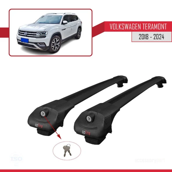 Volkswagen Teramont 2018 ve Sonrası ile uyumlu ACE-1 Ara Atkı Tavan Barı SİYAH - Resim 4