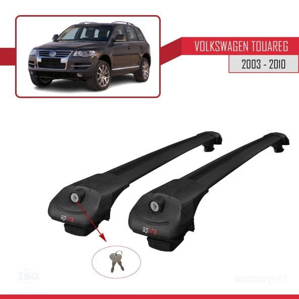 Volkswagen Touareg 2003-2010 Arası ile uyumlu ACE-1 Ara Atkı Tavan Barı SİYAH - Resim 4