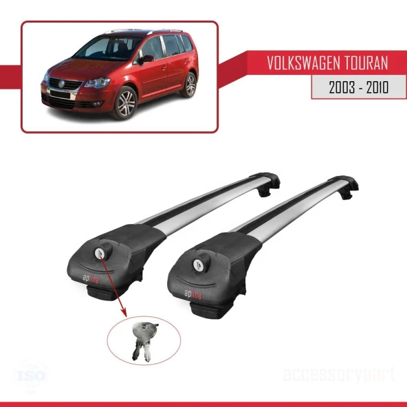 Volkswagen Touran 2003-2010 Arası ile uyumlu ACE-1 Ara Atkı Tavan Barı GRİ - Resim 4