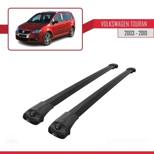 Volkswagen Touran 2003-2010 Arası ile uyumlu ACE-1 Ara Atkı Tavan Barı SİYAH - Resim 3