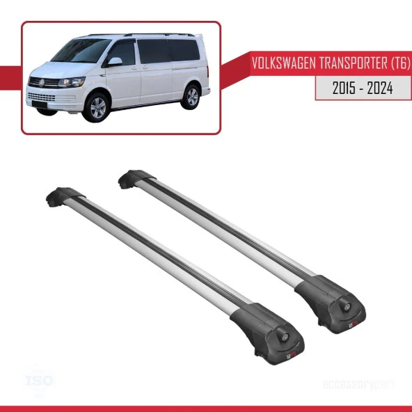 Volkswagen Transporter (T6) 2015 ve Sonrası ile uyumlu ACE-1 Ara Atkı Tavan Barı GRİ - Resim 3