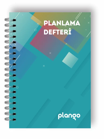 Turkuaz Kareler Günlük Planlayıcı Defter - Ders Çalışma Planlayıcı Defteri - Planlama Defteri