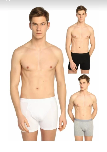 TUTKU 0114 ERKEK LİKRALI KARIŞIK RENKLİ BOXER ŞORT 6 ADET