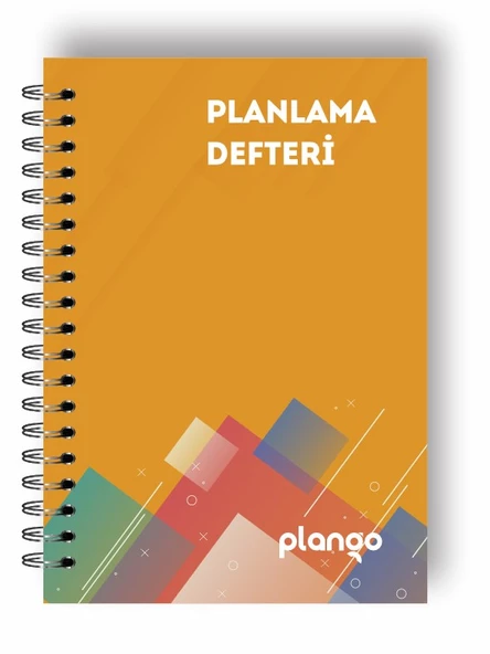 Turuncu Kareler Günlük Planlayıcı Defter - Ders Çalışma Planlayıcı Defteri - Planlama Defteri