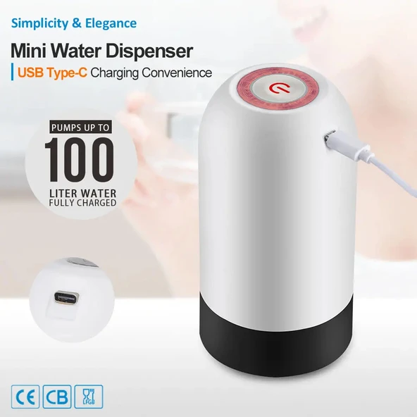 Şarjlı Damacana Su Pompası TYPE-C  1200 mAh - 4