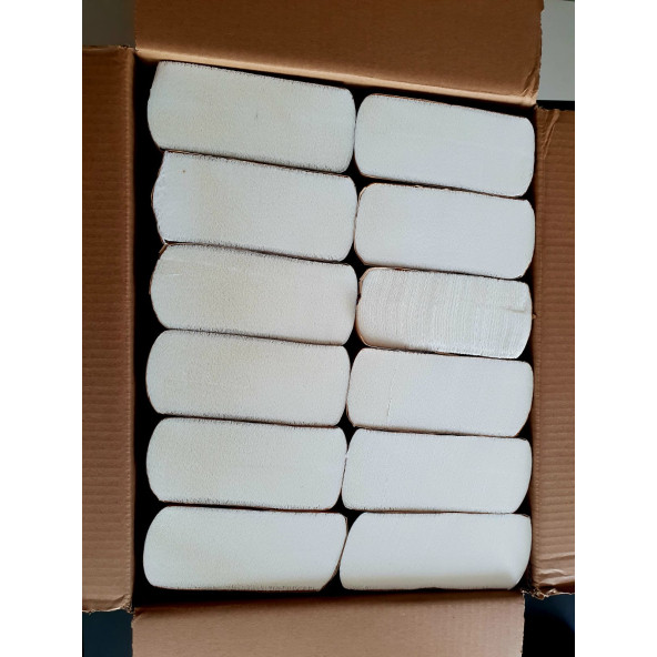 Mavi Beyaz Z Katlama Havlu 12 Li Paket x 200  (2400 Yaprak) Dispenser - 2