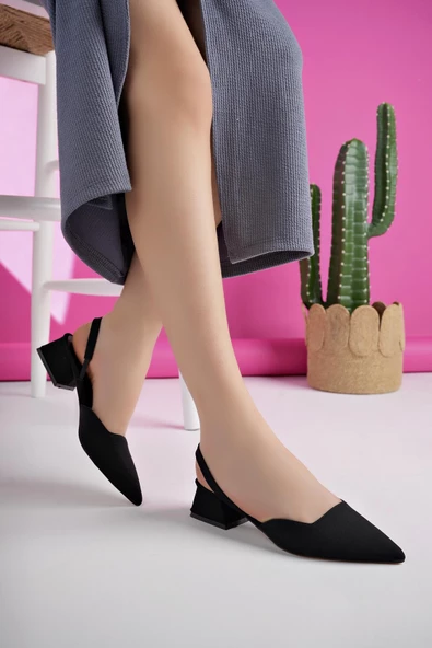 Muggo MİRANDA Garantili Arkası Açık Bilek Detaylı Kısa Topuklu Kadın Ayakkabı - 3