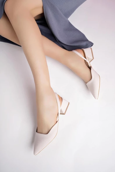 Muggo MİRANDA Garantili Arkası Açık Bilek Detaylı Kısa Topuklu Kadın Ayakkabı - 8