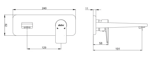 ECA Dalia Ankastre Lavabo Bataryası Sıva Üstü Ve Sıva Altı Grubu Tek Rozet - Resim 5