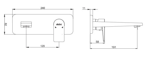 ECA Dalia Ankastre Lavabo Bataryası Sıva Üstü Ve Sıva Altı Grubu Tek Rozet - Resim 6