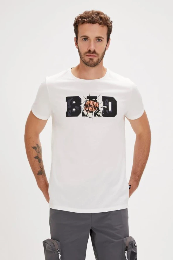 Bad Bear BANG T-SHIRT OFF-WHITE Erkek Tişört Beyaz S-XXL
