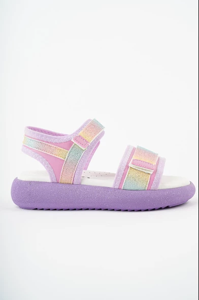 Muggo CRUZ Garantili Günlük Ortopedik Hafif Taban Simli ve Cırtlı Kız Çocuk Sandalet - 6