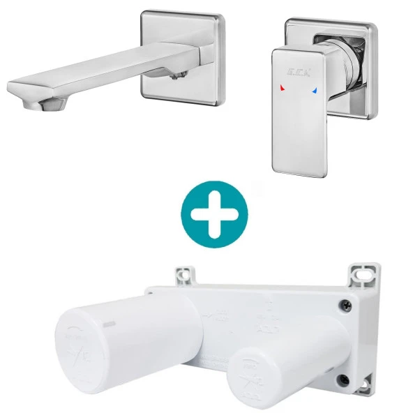 ECA Royal Ankastre Lavabo Bataryası Sıva Üstü Ve Sıva Altı Grubu Çift Rozet ürün görseli