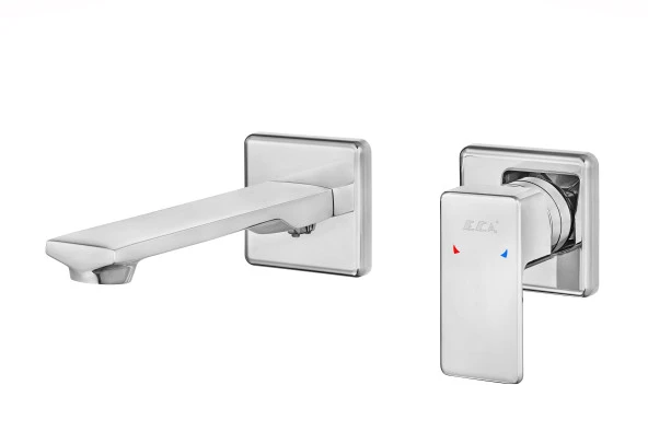 ECA Royal Ankastre Lavabo Bataryası Sıva Üstü Ve Sıva Altı Grubu Çift Rozet - Resim 2